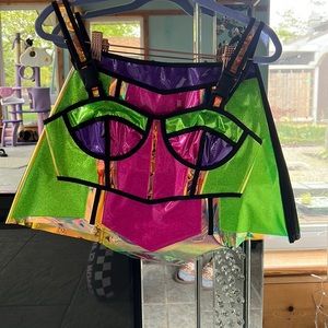 Candy Empress hologram skirt and top XS
